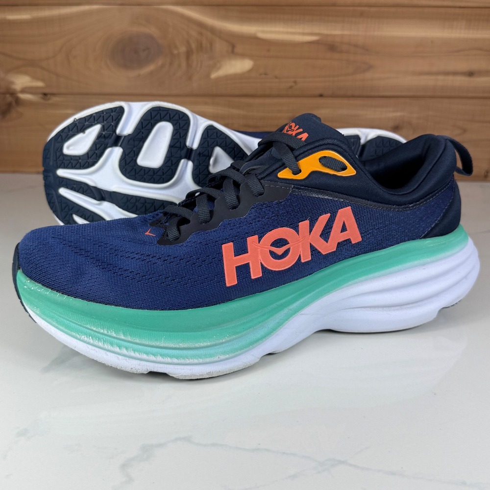Hoka Bondi 8 Running Shoes Outer Space Bellwether Blue 1127952 OSBB Womens 10B